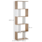 HOMCOM - Étagère géométrique à 5 niveaux pour bureau à domicile et salon - blanc-Construction légère mais stable, facile à déplacer 