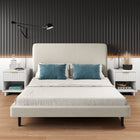 Manhattan Comfort - Table de nuit moderne Granville 18,11" à 1 tiroir - Blanc - Lot de 2-Comprend 1 tiroir à extension complète avec tiroir supérieur conçu avec des lignes verticales texturées en relief fabriqué en bois massif
