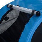 Aosom - Remorque de vélo pour chien, chariot de transport avec attelage, réflecteurs, bleu-Bandes réfléchissantes et drapeaux rouges pour plus de sécurité 