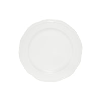 Casa Domani - Plateau Rond Florence Blanc 33 cm-En porcelaine avec un motif délicat en relief sur un profil festonné.