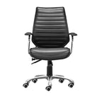 Zuo - Enterprise Low Back Chaise de bureau - Noir-Moelleux et durable pour un confort quotidien exceptionnel
