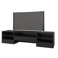 Nexera - Meuble audio-vidéo Rustik, 72 po, 1 tiroir, Noir-Accommode un écran de téléviseur jusqu'à 80 pouces