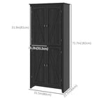 HOMCOM - Armoire de cuisine autoportante et buffet 72 po - noir-L’étagère à 4 niveaux vous offre suffisamment d’espace pour ranger la vaisselle, les casseroles, les poêles, les produits secs ou les appareils électroménagers 