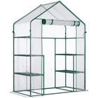 Outsunny - Serre mini 3 niveaux avec 4 étagères, porte enroulable et housse résistante aux intempéries, transparent-Une excellente solution pour prolonger votre saison de culture et protéger les plantes des températures extérieures extrêmes  
