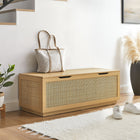 Modway - Soma 47" Rotin Établi de rangement - Chêne-2 compartiments intérieurs spacieux