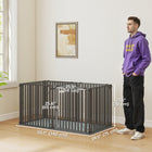 PawHut - Cage pour chien robuste 55 po, grande cage/chenil pour chien avec tapis-Livré avec un tapis d’urine lavable gratuit pour plus de confort et un nettoyage facile 
