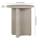 Hudson&Canal - Table d'appoint ronde Anders de 50 cm de largeur, , blanc aulne-Pieds à clouer avec patins de protection en feutre pour la sécurité du sol