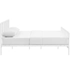 Modway - Dower Acier inoxydable Lit Queen, Blanc-Capacité de poids jusqu’à 1300 lb