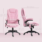 Vinsetto - Fauteuil de bureau exécutif à haut dossier avec massage à vibrations 6 points - rose-Tissu aspect lin respirant et confortable