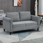 HOMCOM - Canapé loveseat avec accoudoirs courbés - gris clair-Le rembourrage en mousse épaisse procure un confort enveloppant 
