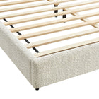 Modway - Seluna Boucle Lit plateforme Queen, Pearl-Assemblée requise