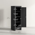HOMCOM - Armoire de cuisine avec étagères réglables et porte simple pour salle à manger - noir-Une base surélevée facilite le nettoyage 