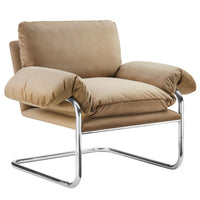 Modway - Ansel Performance Velvet Chaise d’accent - Taupe-Sellerie en velours résistante aux taches