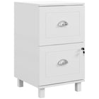 HOMCOM - Classeur à 2 tiroirs pour documents format lettre/A4, verrouillable avec barres de suspension - blanc-2 tiroirs avec barres réglables pour dossiers A4 et lettre 
