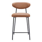 Zuo - Rorun Tabouret de comptoir - Brun - Ensemble de 2-Tissu en faux cuir doux et durable