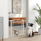 PawHut - Porte pour Chien avec Porte pour Chat avec 2 Kits d'Extension - 30"-41" L x 30" H-Largeur ajustable de 29,9 po à 40,9 po (76-104 cm) pour s’adapter à différents espaces