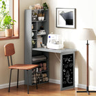 HOMCOM - Bureau d'ordinateur convertible pliant - 38,6 po L x 20,1 po l x 60,2 po H - gris anthracite-Assemblage requis