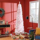 HOMCOM - Arbre de Noël artificiel fin floqué de neige artificielle 7.5pi-Sapin de Noël artificiel dans un style d'arbre réaliste 
