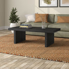 Hudson&Canal - Table basse rectangulaire Soren (48 po de largeur) - Grain noir-Finition en grain noir aspect bois