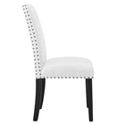 Modway - Parcel Restauration Tissu rembourré Fauteuil d’appoint - Blanc-Pieds en bois effilé teinté à l’espresso