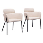 Zuo - Bremor Chaise de salle à manger - Beige - Ensemble de 2-Assemblage requis