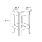Modway - Meadowbrook 3 pièces Îlot de cuisine et ensemble de tabouret, Érable blanc-Étagères ouvertes