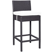 Modway - Convene Terrasse extérieure Tissu Tabouret de bar - Espresso Blanc-Pour divertir ou pour un usage quotidien