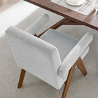 Modway - Lyra Tissu Chaise de salle à manger Ensemble de 2 - Tissu gris clair-Rembourrage en mousse dense