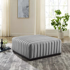 Modway - Conjure Chenal Touffé Tissu rembourré Ottoman - Noir Gris clair-Accents de cornemuse français