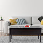 HOMCOM - Table basse moderne relevable 39 po avec compartiment de rangement caché - café-Optimise les possibilités de rangement dans un espace minimal