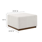 Modway - Tilden Grande boucle carrée de 28" Rembourré Ottoman - Noyer des nuages-Rembourrage en mousse dense