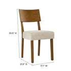 Modway - Pax Bois Fauteuils d’accompagnement à manger Ensemble de 2 - Tissage à bruyère gland beige clair-Tissu tissé en bruyère
