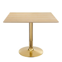 Modway - Verne 35 po Carré Table à manger, Or Naturel-Table à manger moderne