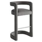 Modway - Winslow Performance Velvet Tabouret de bar - Storm Gray-Conception du dos du canon