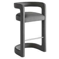 Modway - Winslow Performance Velvet Tabouret de bar - Storm Gray-Conception du dos du canon