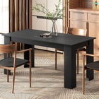 HOMCOM - Table à manger moderne 63 po avec effet bois - noir-Design compact adapté aux petits espaces avec style et fonctionnalité 