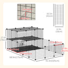 PawHut - Parc à 46 panneaux pour cochons d’Inde et lapins avec porte-Ce parc pour petits animaux peut être configuré en différentes formes et peut être agrandi en achetant une deuxième cage 