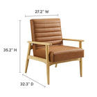 Modway - Jensen Cuir végane Chaise d’accent - Bronzage naturel-Touffage en chenal horizontal