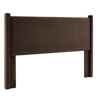 Modway - Rael Performance Velvet Tête de lit Queen, Marron chocolat-Tête de lit rembourrée