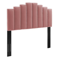 Modway - Noelle Performance Velvet Tête de lit jumelée, Rose poussiéreuse-Tête de lit jumelée Glam Deco