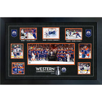 Edmonton Oilers Conference Champions collage - Impression encadree - 35" x 23"-Qualité supérieure - print framed