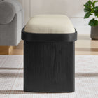 Modway - Iver 43" Bois rembourré Banc d’accent - Lin noir-Protège-plancher ajustables