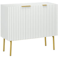 HOMCOM - Armoire d’appoint 35,4 po L - blanc-Un large plateau et 2 armoires avec un total de 4 étagères pour ranger tous vos objets 