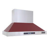 KUCHT KRH4815-R 48 po Hotte murale professionnelle - 1200 CFM - Acier inoxydable/Rouge-Pour parfaire toute cuisine gastronomique, associez votre Kucht Pro‑Range de 48" à cette hotte murale professionnelle Kucht en acier inoxydable de 48" qui offre une puissance de cuisson remarquable avec des niveaux de débit d’air atteignant 1200 CFM dans un fonctionnement silencieux.