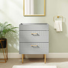 Modway - Daybreak 24" Armoire de toilette de salle de bain (lavabo non inclus) - Gris clair-Construction en bois d’hévéa, MDF, panneau de particules