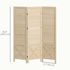 HOMCOM - Séparateur de pièce autoportant 3 panneaux avec présentoir à panneau perforé pour bureau à domicile - bois naturel-Les charnières à double sens permettent d’orienter le séparateur librement et de le plier de façon compacte pour le rangement  

