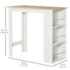 HOMCOM - Table de bar moderne pour cuisine, salle à manger, salon - blanc-Idéale pour créer un coin boisson convivial ou comme espace de travail improvisé, elle peut également servir de table d'appoint pour exposer des souvenirs 