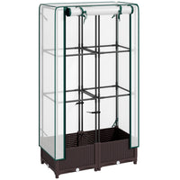 Outsunny - jardinière surélevée 31,5 po L x 15,7 po l x 48,8 po H avec treillis - brun-Des treillis de soutien offrent un espace suffisant pour la croissance des plantes
