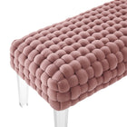 Modway - Prologue Tissé Performance Velvet Ottoman - Rose poussiéreuse-Capacité de poids : 331 lb