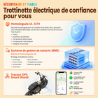 Gyrocopters - Trottinette électrique Vortex pour adultes et adolescents - Vitesse 32 km/h - Autonomie 28 km - Application - Noir-9